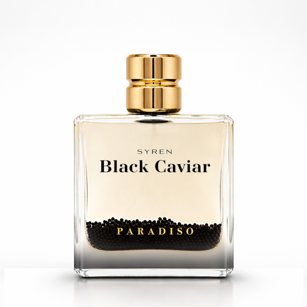 Syren Black Caviar Paradiso Eau de Parfum hero banner image - luxury men's cologne with warm spicy notes