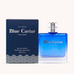 Syren Blue Caviar Pour Homme 90ml Eau de Toilette men's cologne bottle with original navy blue box, gift-ready packaging